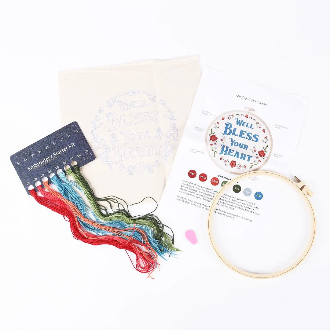 EMBROIDERY KIT - BLESS HEART 20.5CM