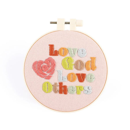 EMBROIDERY KIT - LOVE GOD LOVE OTHERS 10CM