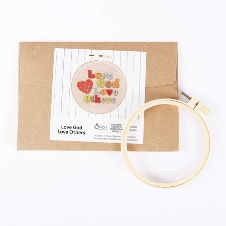 EMBROIDERY KIT - LOVE GOD LOVE OTHERS 10CM