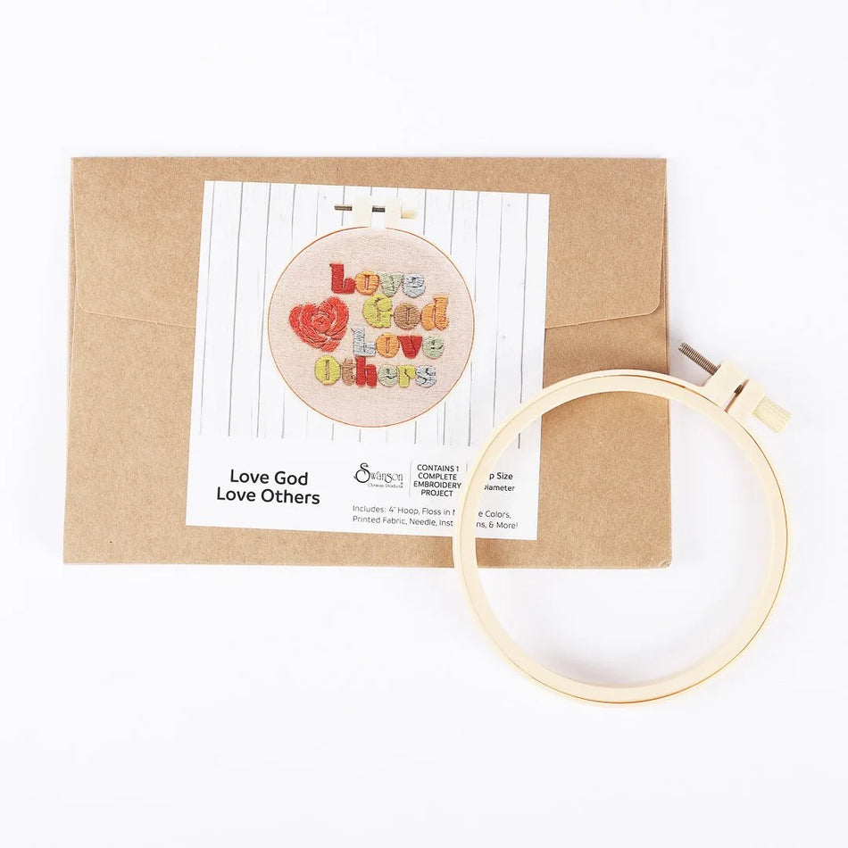 EMBROIDERY KIT - LOVE GOD LOVE OTHERS 10CM