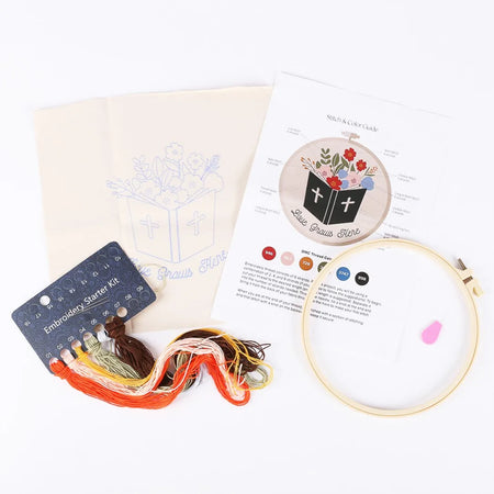 EMBROIDERY KIT - LOVE GROWS HERE 20.5CM