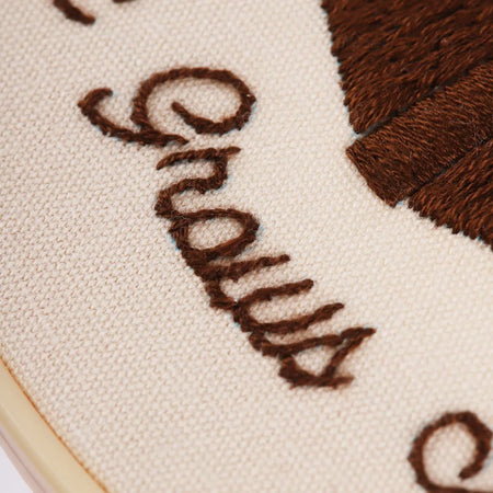 EMBROIDERY KIT - LOVE GROWS HERE 20.5CM