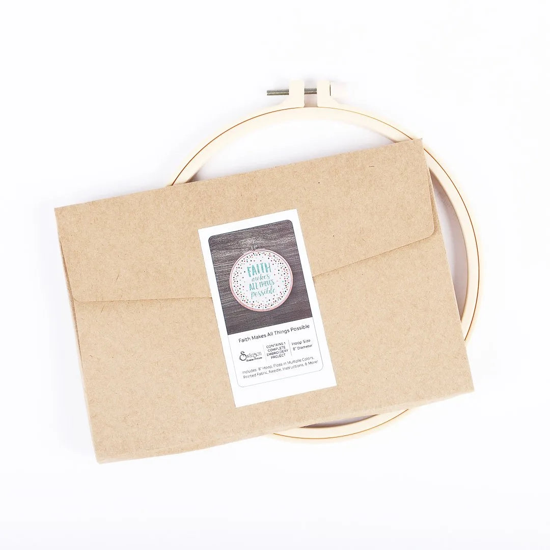EMBROIDERY KIT - FAITH MAKES ALL THINGS POSSIBLE