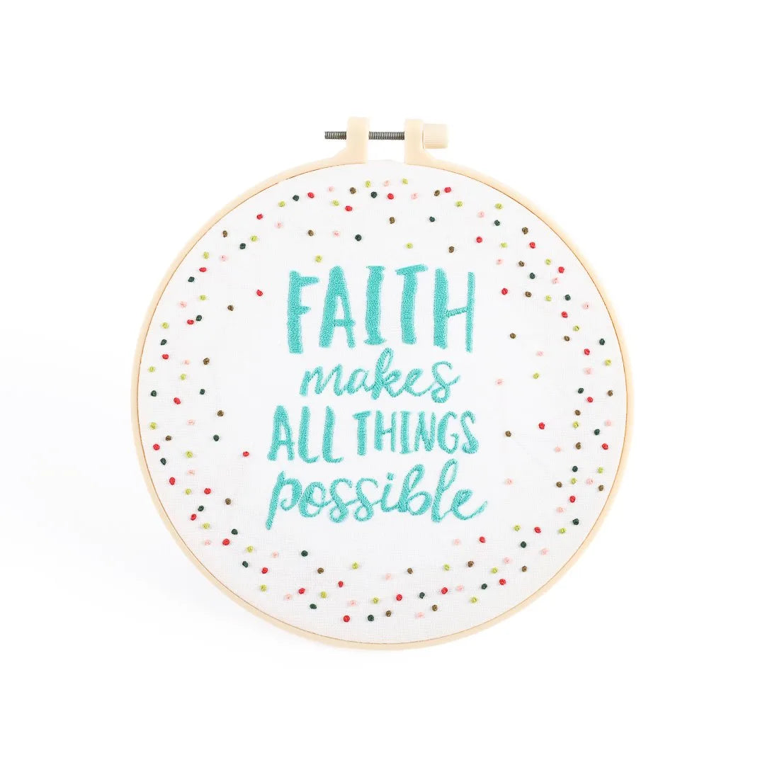 EMBROIDERY KIT - FAITH MAKES ALL THINGS POSSIBLE