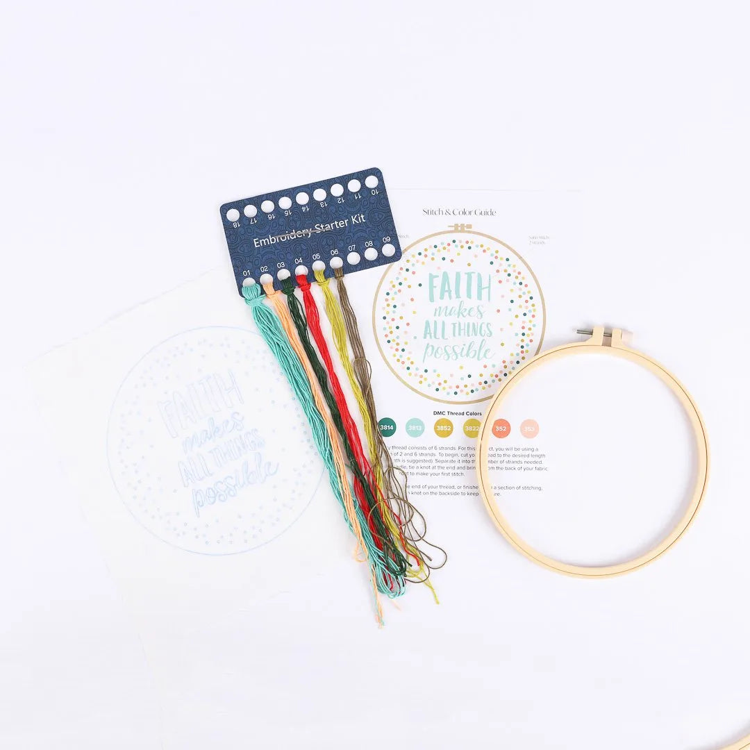EMBROIDERY KIT - FAITH MAKES ALL THINGS POSSIBLE