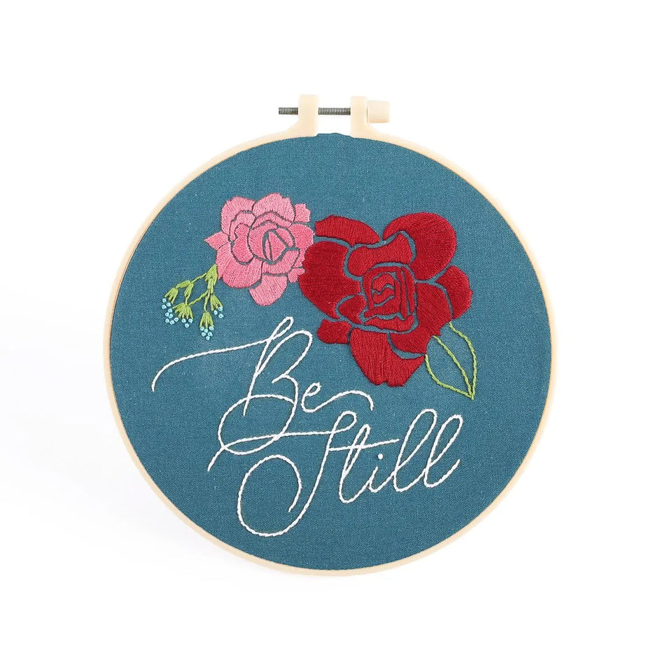 EMBROIDERY KIT - BE STILL 20.5cm
