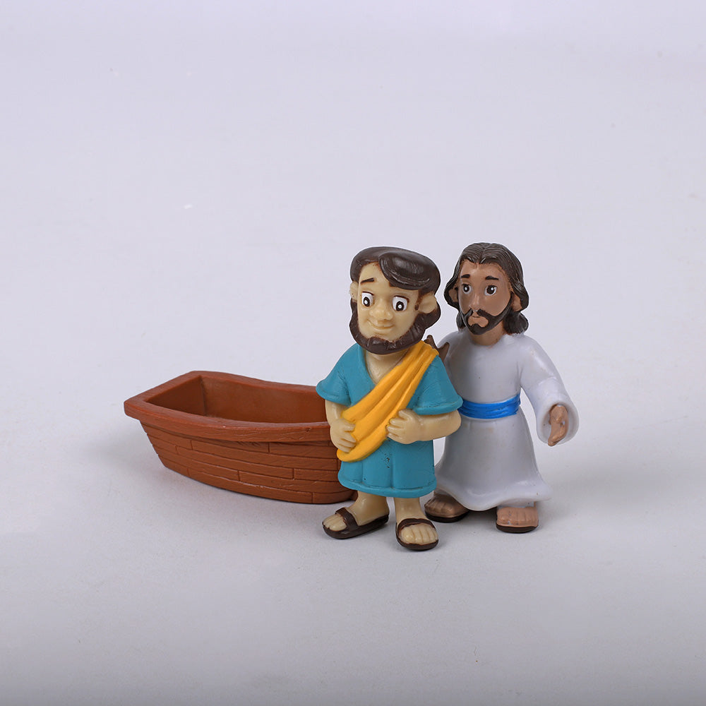 TOY FIGURINE JESUS WALKS ON WATER