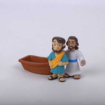 TOY FIGURINE JESUS WALKS ON WATER