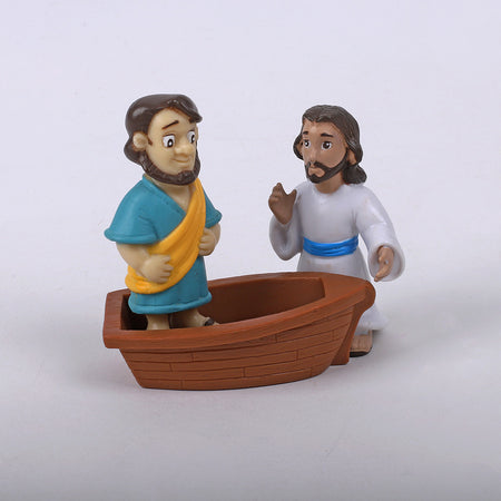 TOY FIGURINE JESUS WALKS ON WATER