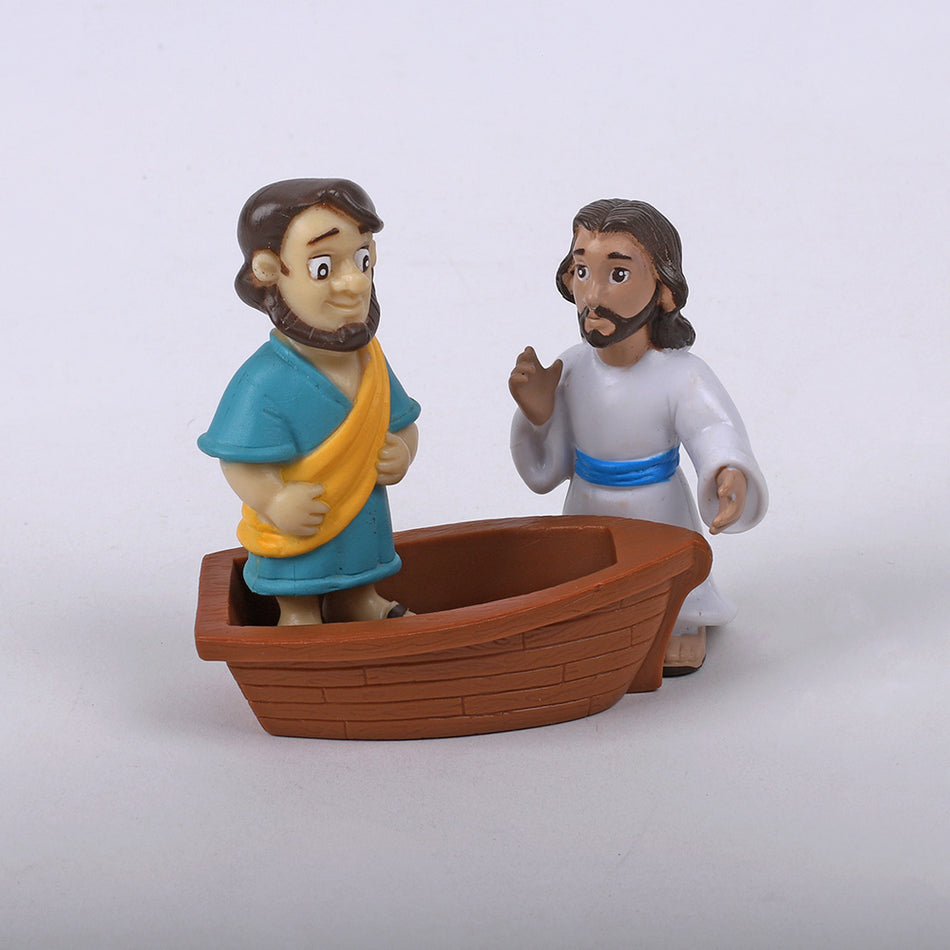 TOY FIGURINE JESUS WALKS ON WATER