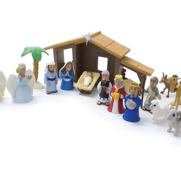 Nativity Play Set, one of the items in the Children's Nativity Playset Pair: 17-Figure Play Set and 11-Piece Plush Nativity. A photograph of the assembled set is pending.