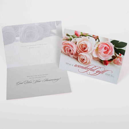 BOXED CARDS ANNIVERSARY ROSES IN BLOOM 12CT