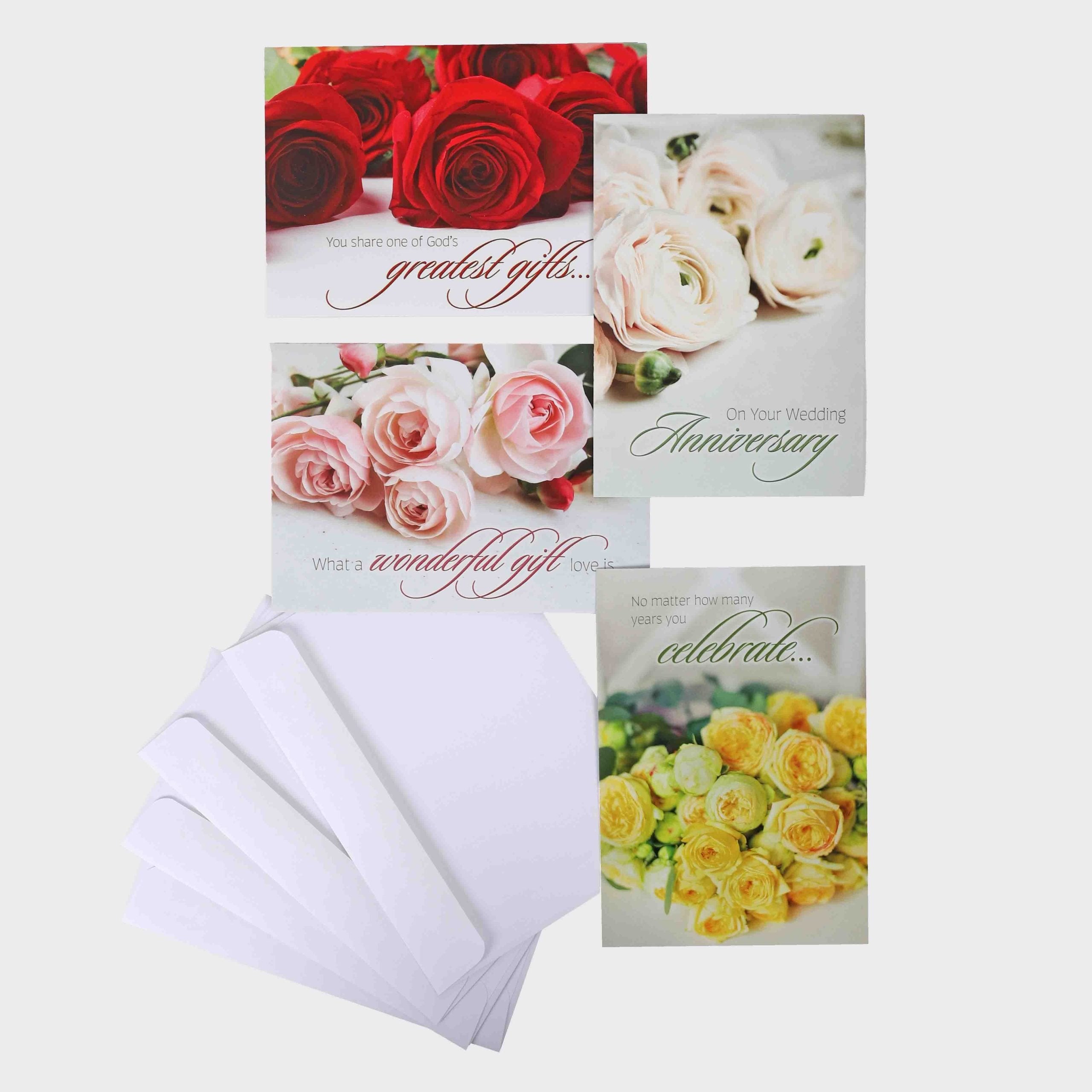BOXED CARDS ANNIVERSARY ROSES IN BLOOM 12CT