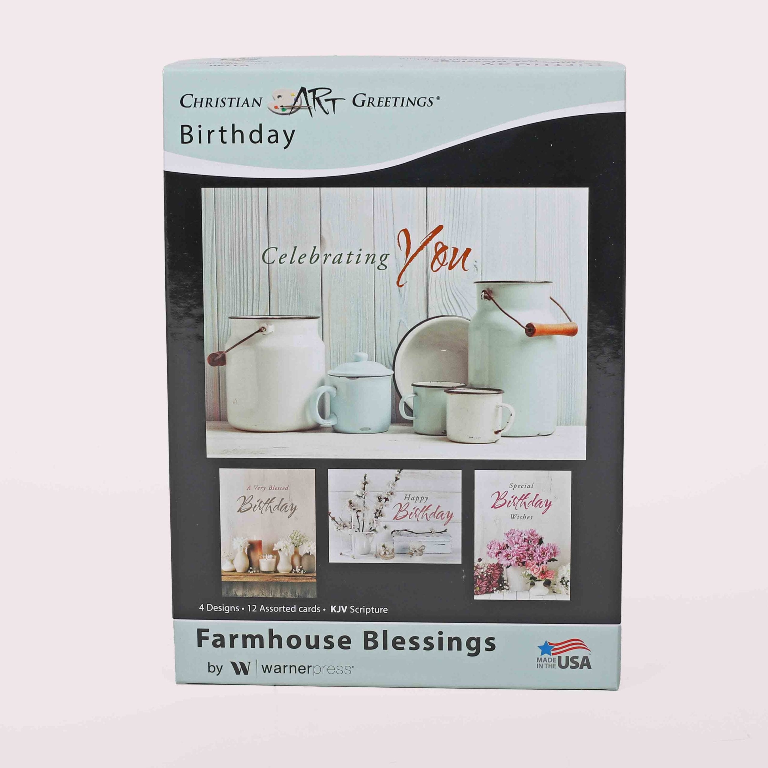 BOXED CARDS BIRTHDAY FARMHOUSE BLESSINGS 12CT