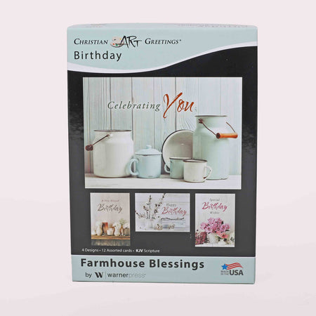 BOXED CARDS BIRTHDAY FARMHOUSE BLESSINGS 12CT