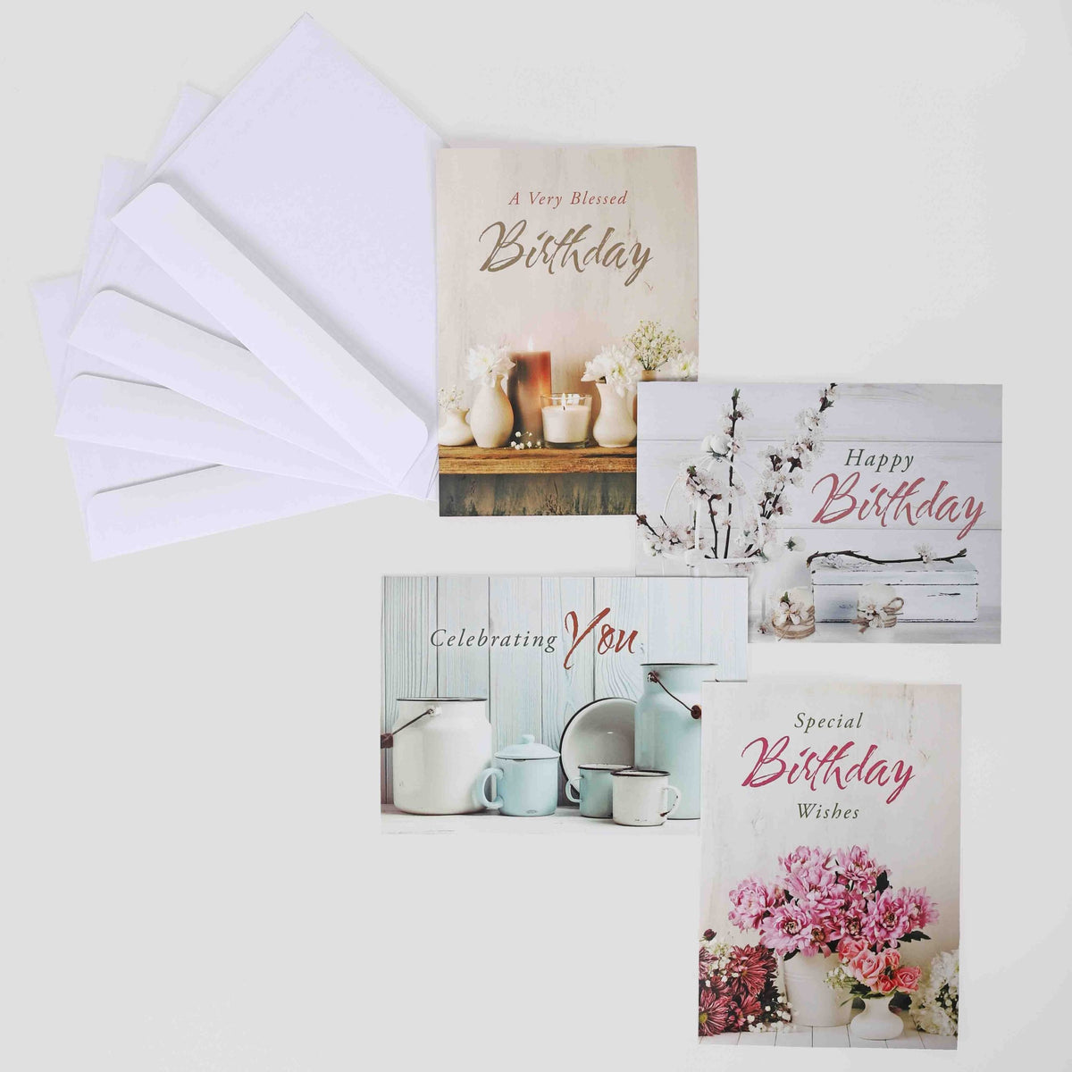 BOXED CARDS BIRTHDAY FARMHOUSE BLESSINGS 12CT