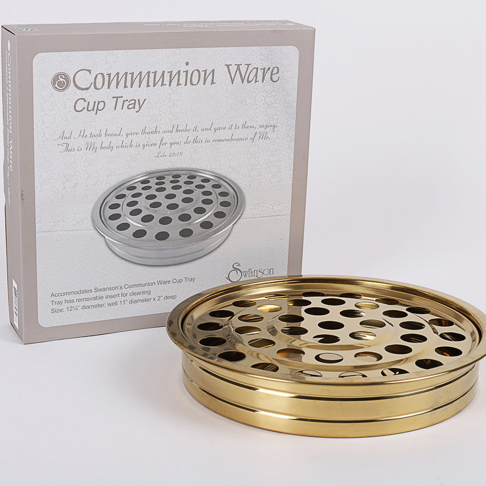 COMMUNION CUP TRAY SS GOLD