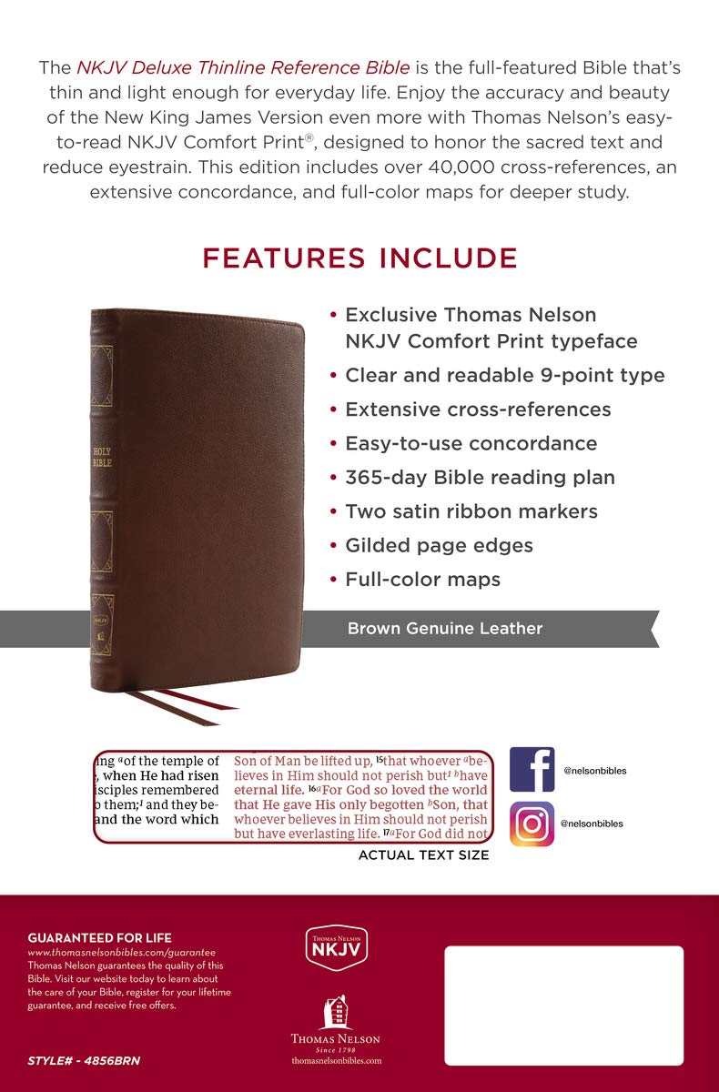 NKJV, Thinline Reference Bible, Red Letter Edition, Comfort Print: Holy Bible, New King James Version, product view 2