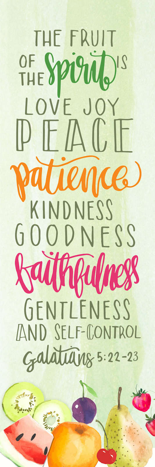 Inspirational Bookmark: Fruit of the Spirit – Adult (Package of 25) by Broadman and Holman