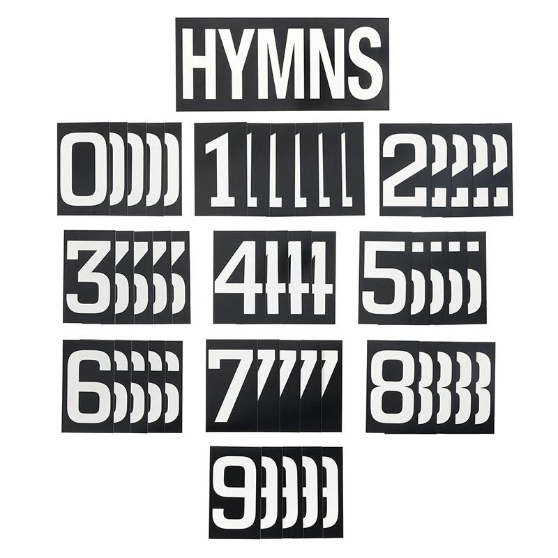 3-1/2" High x 2" Wide Hymn Board Numbers by Christian Brands, product view 3