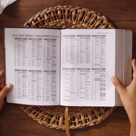 NKJV, The Prayer Bible, Red Letter, Comfort Print – Leathersoft™, Black/Gray by HarperCollins, product view 2
