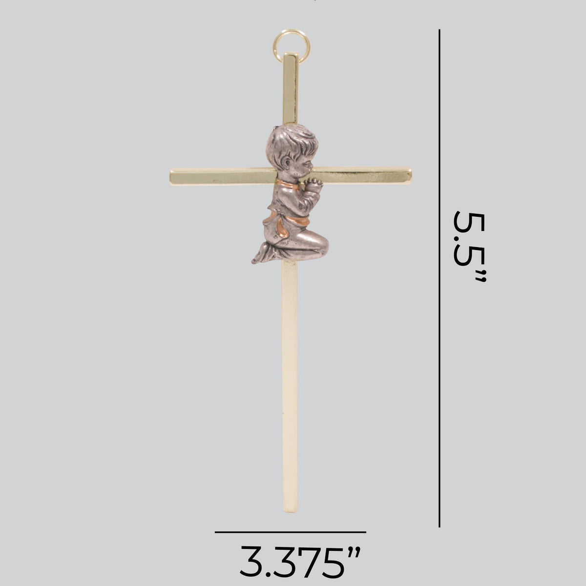 WALL CROSS BAPTISM BOY GOLD 6"