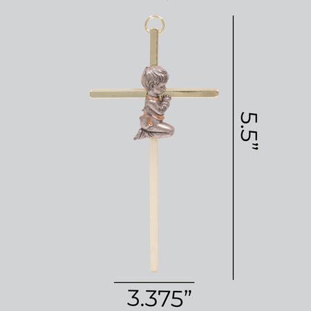 WALL CROSS BAPTISM BOY GOLD 6"