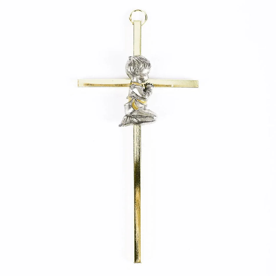 Wall Cross Baptism Boy Gold 6-Inch by Swanson Christian Products