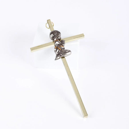 WALL CROSS BAPTISM BOY GOLD 6"