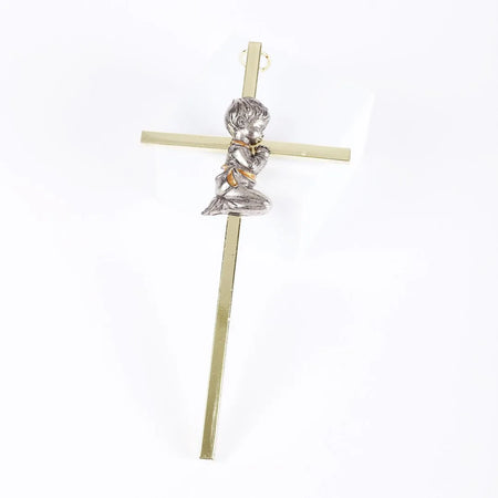 WALL CROSS BAPTISM BOY GOLD 6"