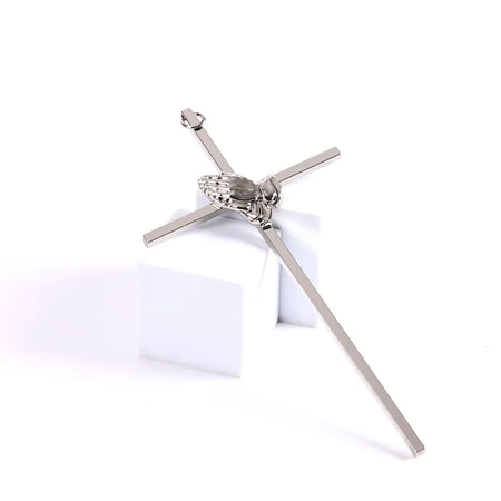 WALL CROSS PRAYING HANDS SILVER 8"