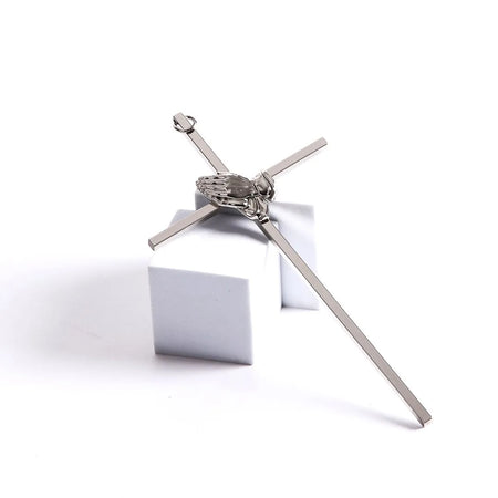 WALL CROSS PRAYING HANDS SILVER 8"