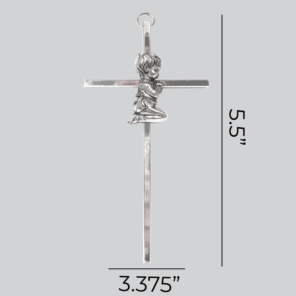 WALL CROSS BAPTISM BOY SILVER 6"
