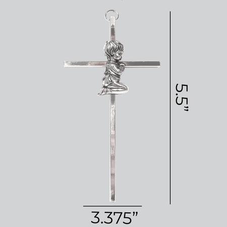 WALL CROSS BAPTISM BOY SILVER 6"