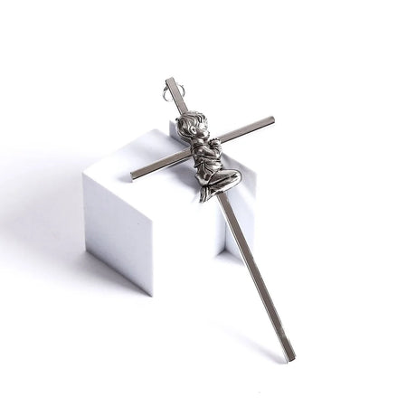 WALL CROSS BAPTISM BOY SILVER 6"