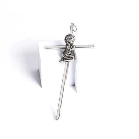 WALL CROSS BAPTISM BOY SILVER 6"