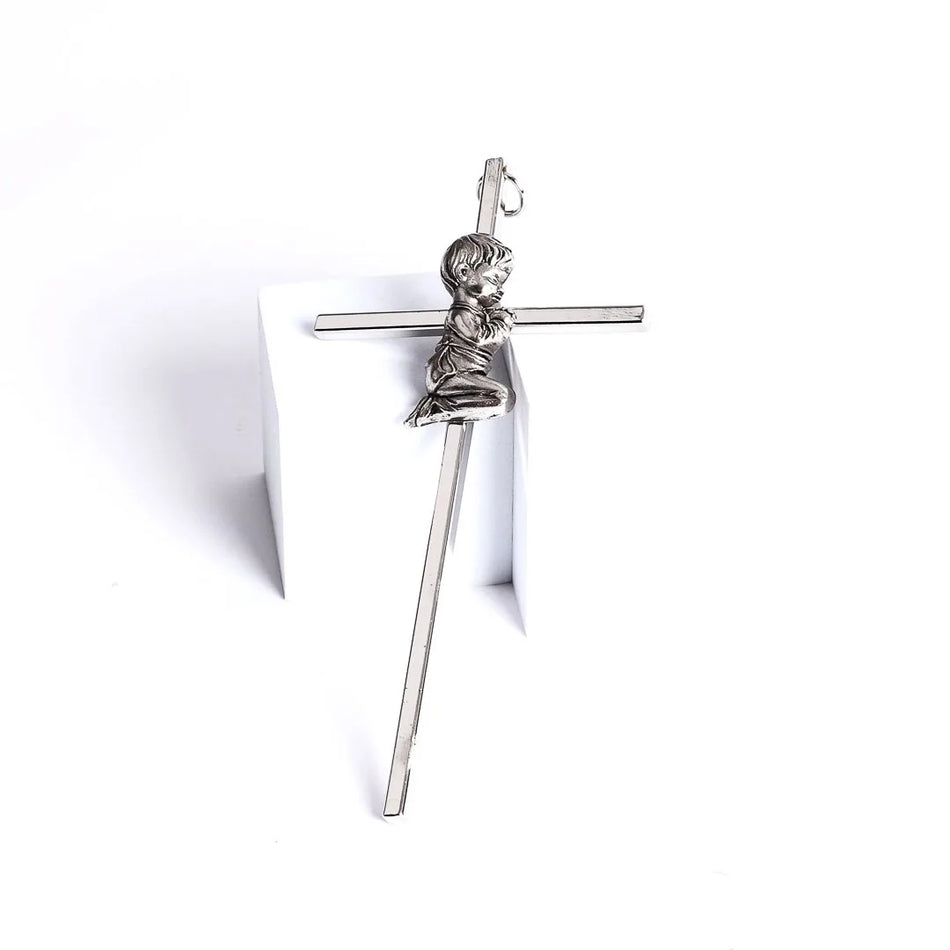 Wall Cross Baptism Boy Silver 6-Inch by Swanson Christian Products