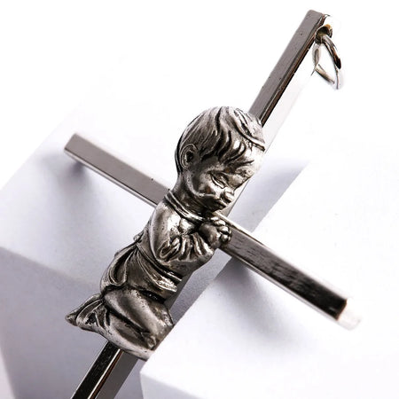 WALL CROSS BAPTISM BOY SILVER 6"