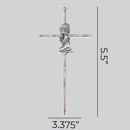 WALL CROSS BAPTISM GIRL SILVER 6"