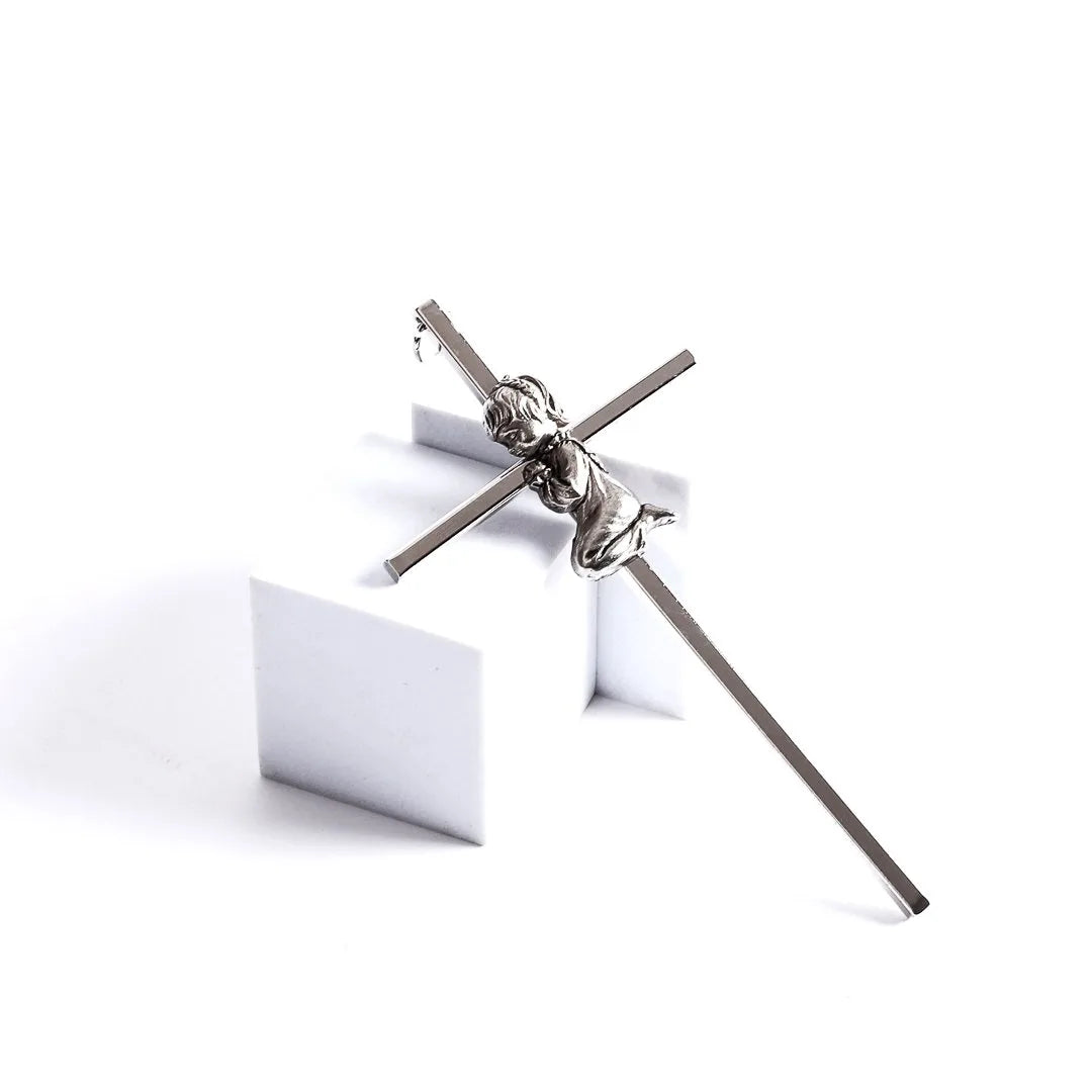 WALL CROSS BAPTISM GIRL SILVER 6"