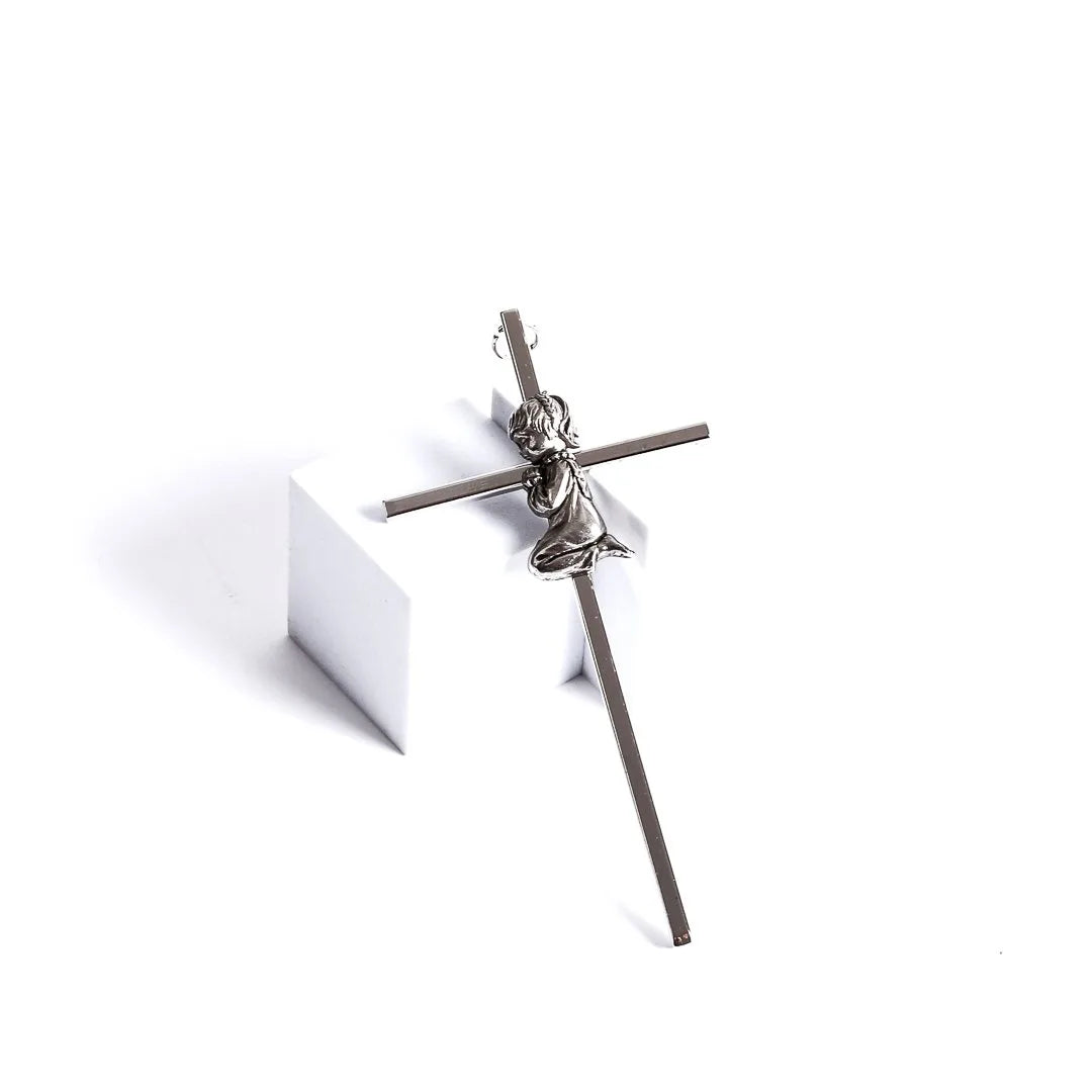 WALL CROSS BAPTISM GIRL SILVER 6"