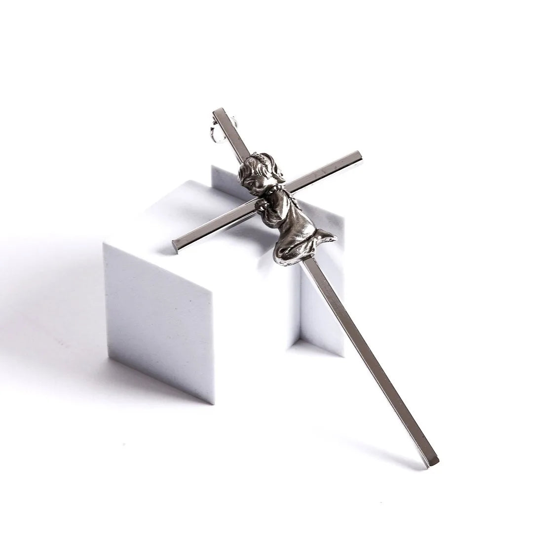 WALL CROSS BAPTISM GIRL SILVER 6"
