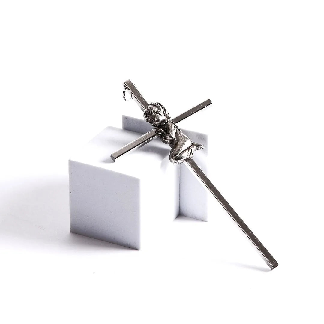 WALL CROSS BAPTISM GIRL SILVER 6"