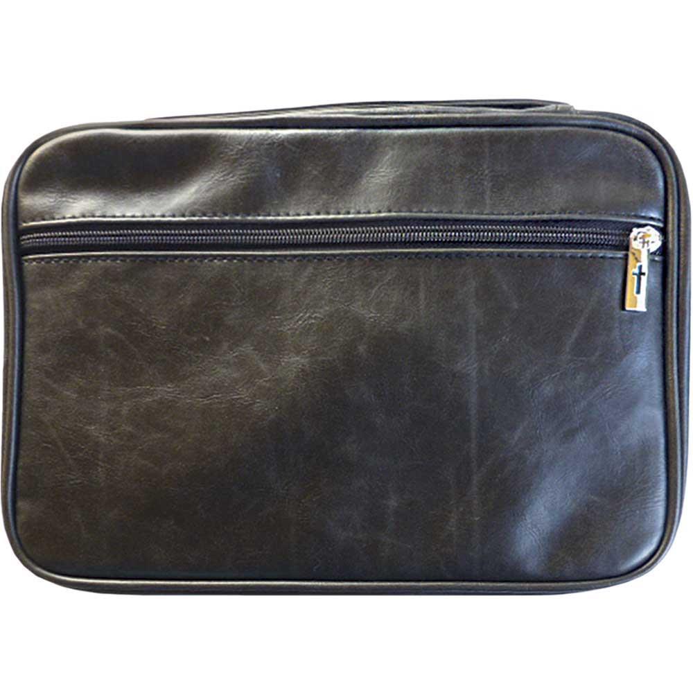 Distressed Leather Black Bible Cover XXL by Dicksons