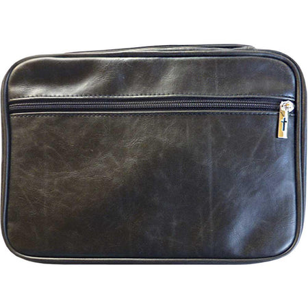Distressed Leather Black Bible Cover XXL by Dicksons