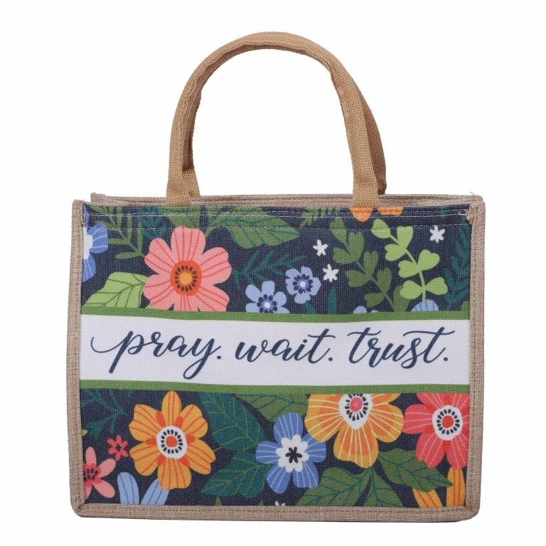Woven Canvas Tote – Pray Wait Trust