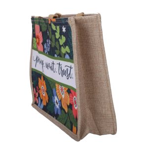 Woven Canvas Tote – Pray Wait Trust