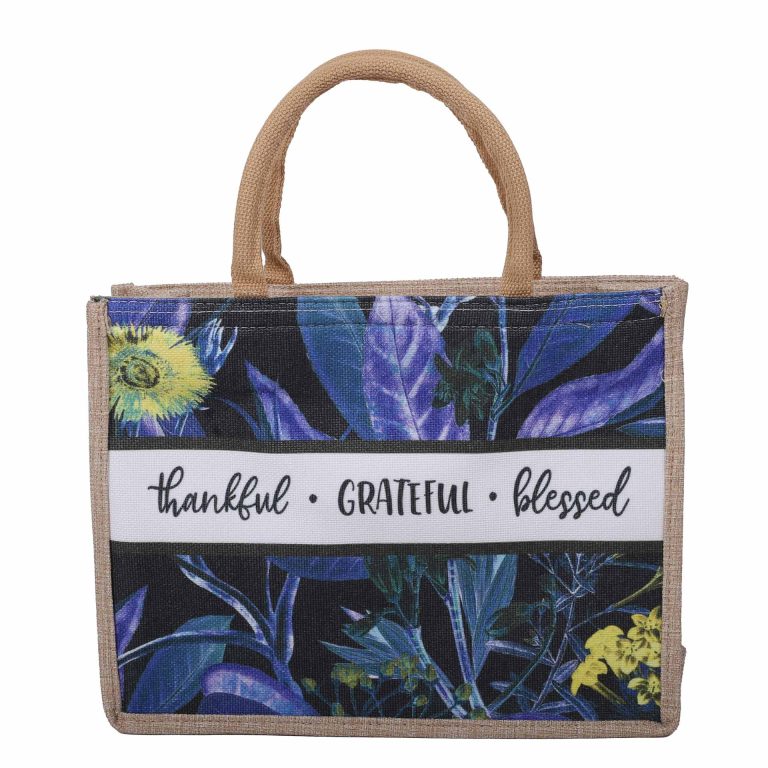 Woven Canvas Tote – Thankful Grateful Blessed