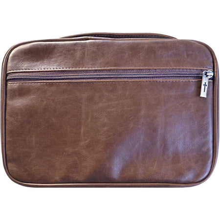 Distressed Leather Look Zipper Pocket Bible Cover with Handle, 2X-Large by Dicksons