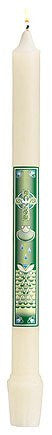 Dove with Shell Baptism Candle - Straight Side